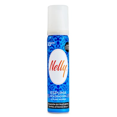 Espuma antiencrespamiento fijación extrafuerte formato viaje Nelly spray 75 ml-0