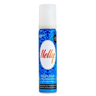 Espuma antiencrespamiento fijación extrafuerte formato viaje Nelly spray 75 ml-0