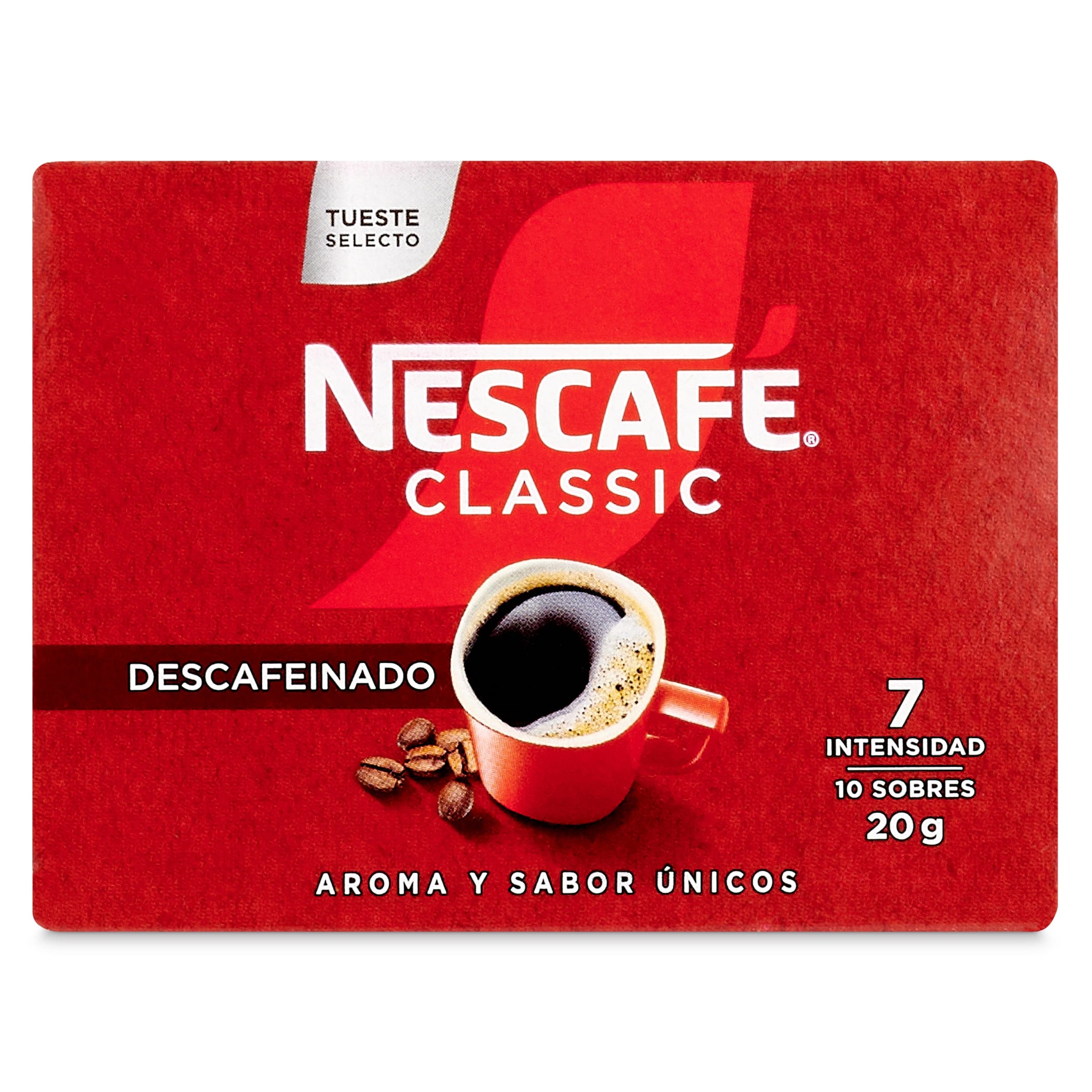 Café soluble descafeinado en sobres Nescafé 20 g