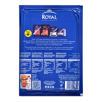 Salmón ahumado ROYAL PESCADOS SOBRE 75 GR-1 Salmón ahumado ROYAL PESCADOS SOBRE 75 GR-1