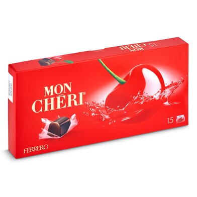 Bombones de chocolate negro con cereza y licor Ferrero Moncheri caja 157.5 g-0 Bombones de chocolate negro con cereza y licor Ferrero Moncheri caja 157.5 g-0