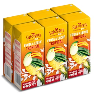 bebida de fruta y leche tropical 6 x 200 ml