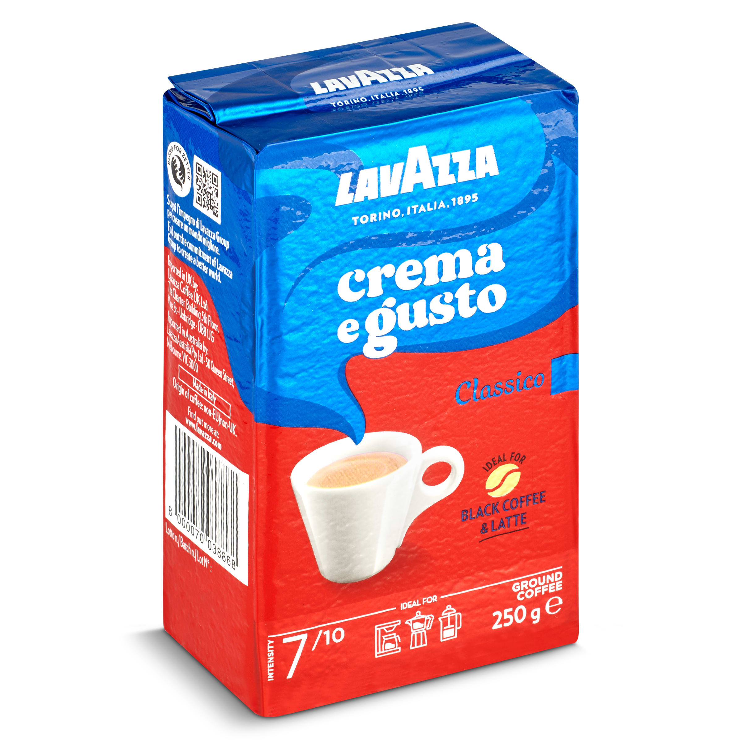 Café molido natural crema e gusto Lavazza bolsa 250 g