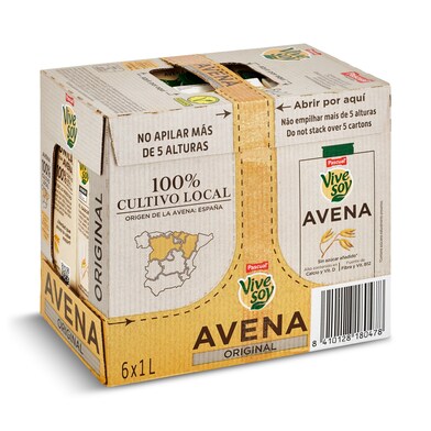 Bebida de avena Pascual Vivesoy pack 6 x 1 l-0 Bebida de avena Pascual Vivesoy pack 6 x 1 l-0