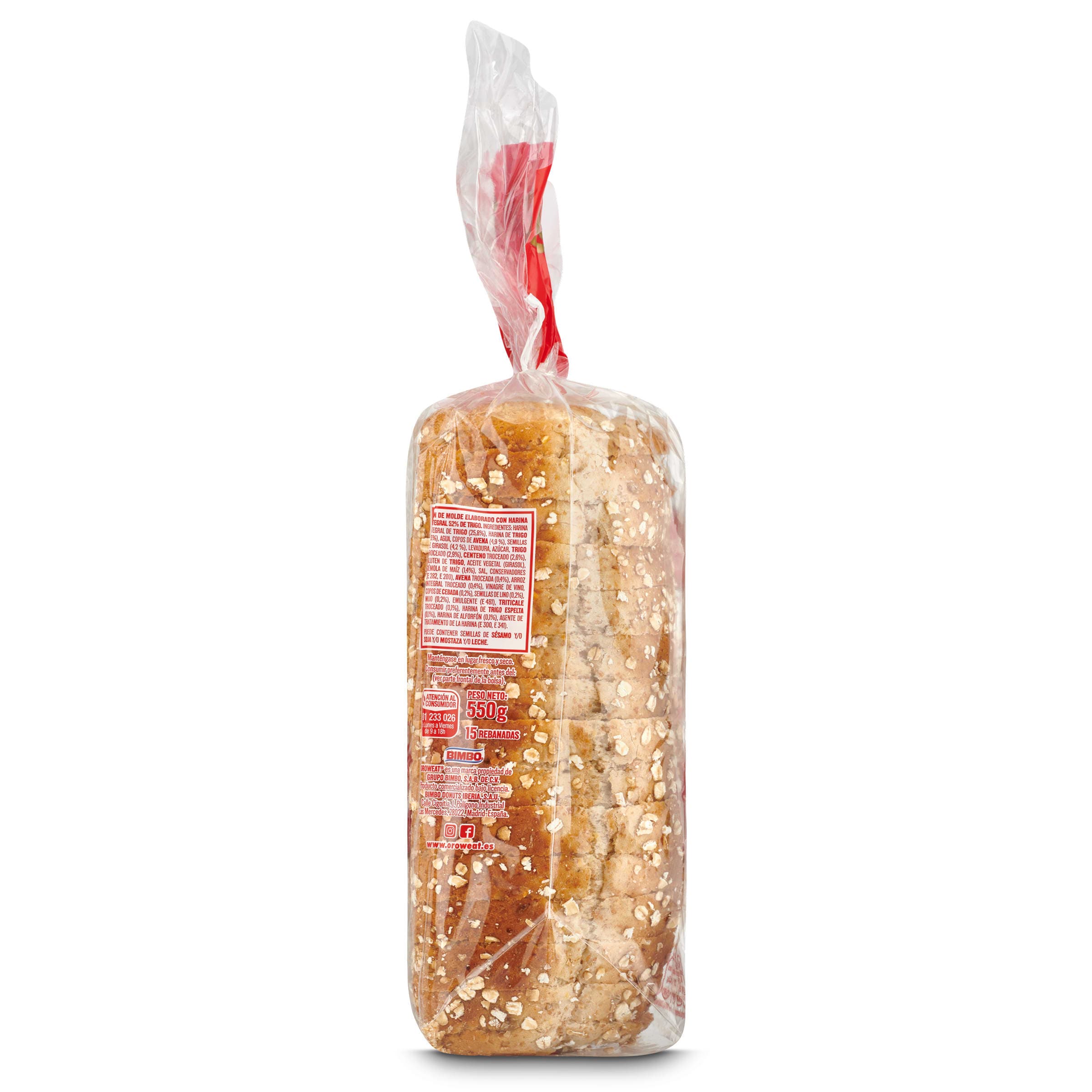 Pan de molde 12 cereales y semillas Oroweat 550 g