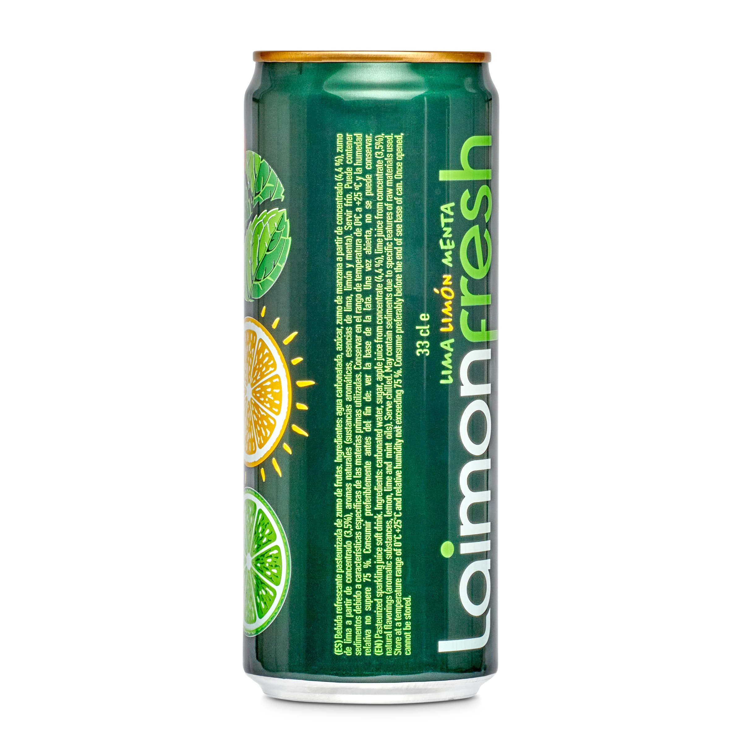 Refresco de lima limón con menta Laimon fresh lata 33 cl