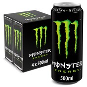Bebida energética green Monster Energy lata 4 x 500 ml