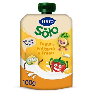 yogur con platano y fresa 100 g