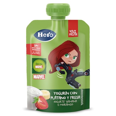 Yogur con plátano y fresa Hero bolsa 100 g-0