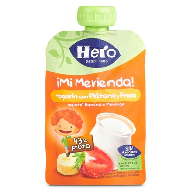 Yogur con plátano y fresa Hero bolsa 100 g-0