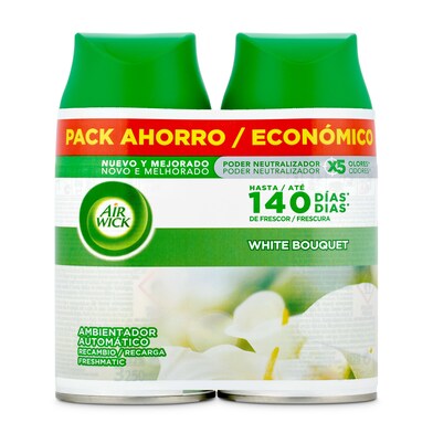 Ambientador freshmatic flores blancas Air Wick spray 2 x 250 ml-0 Ambientador freshmatic flores blancas Air Wick spray 2 x 250 ml-0