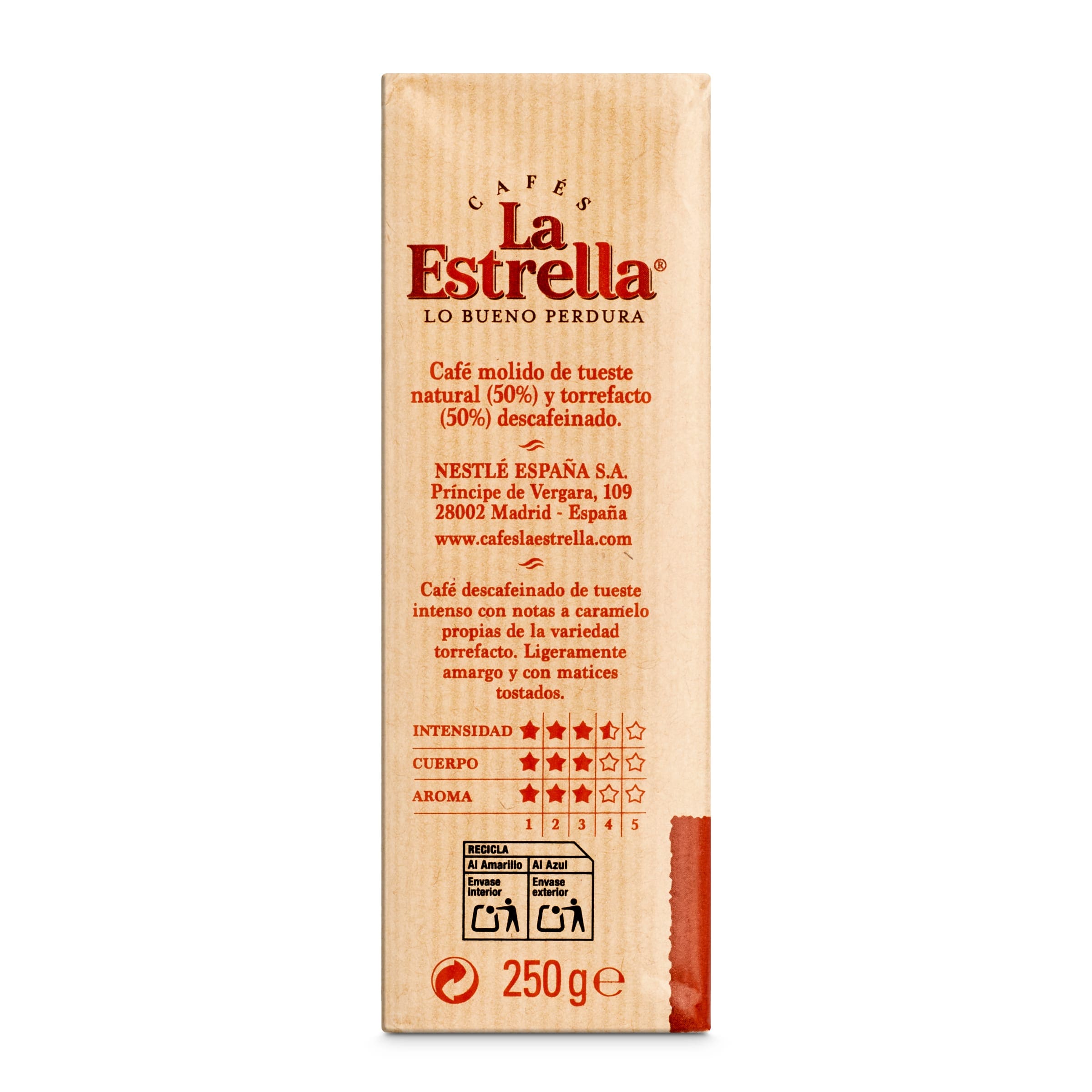 Café molido mezcla descafeinado La Estrella 250 g