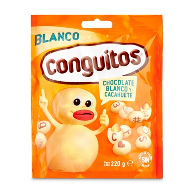 Cacahuetes cubiertos de chocolate blanco Conguitos bolsa 220 g-0 Cacahuetes cubiertos de chocolate blanco Conguitos bolsa 220 g-0
