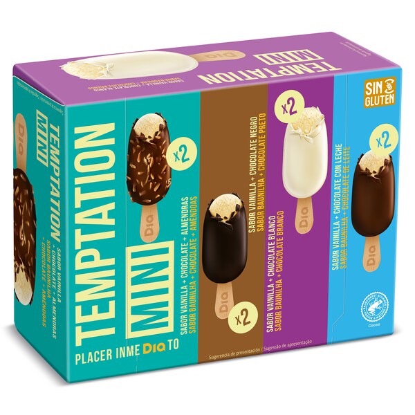 Helado Bombón Mini Surtido Temptation Estuche 8 Uds. 288 Gr.