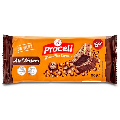 Wafer de chocolate sin gluten Proceli bolsa 100 g-0