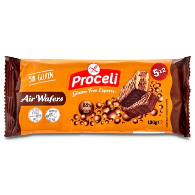 Wafer de chocolate sin gluten Proceli bolsa 100 g-0 Wafer de chocolate sin gluten Proceli bolsa 100 g-0