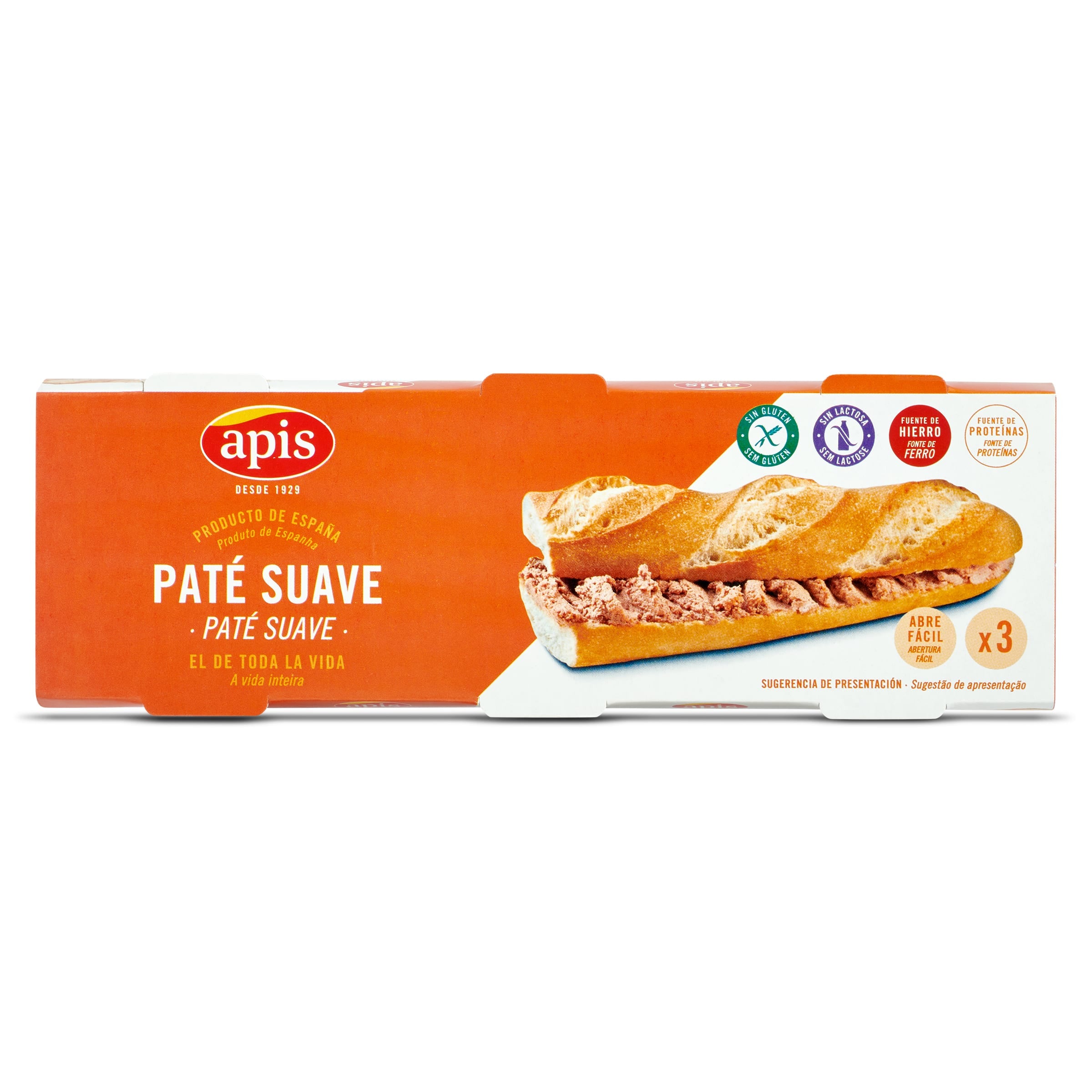 Paté suave Apis 3 x 80 g