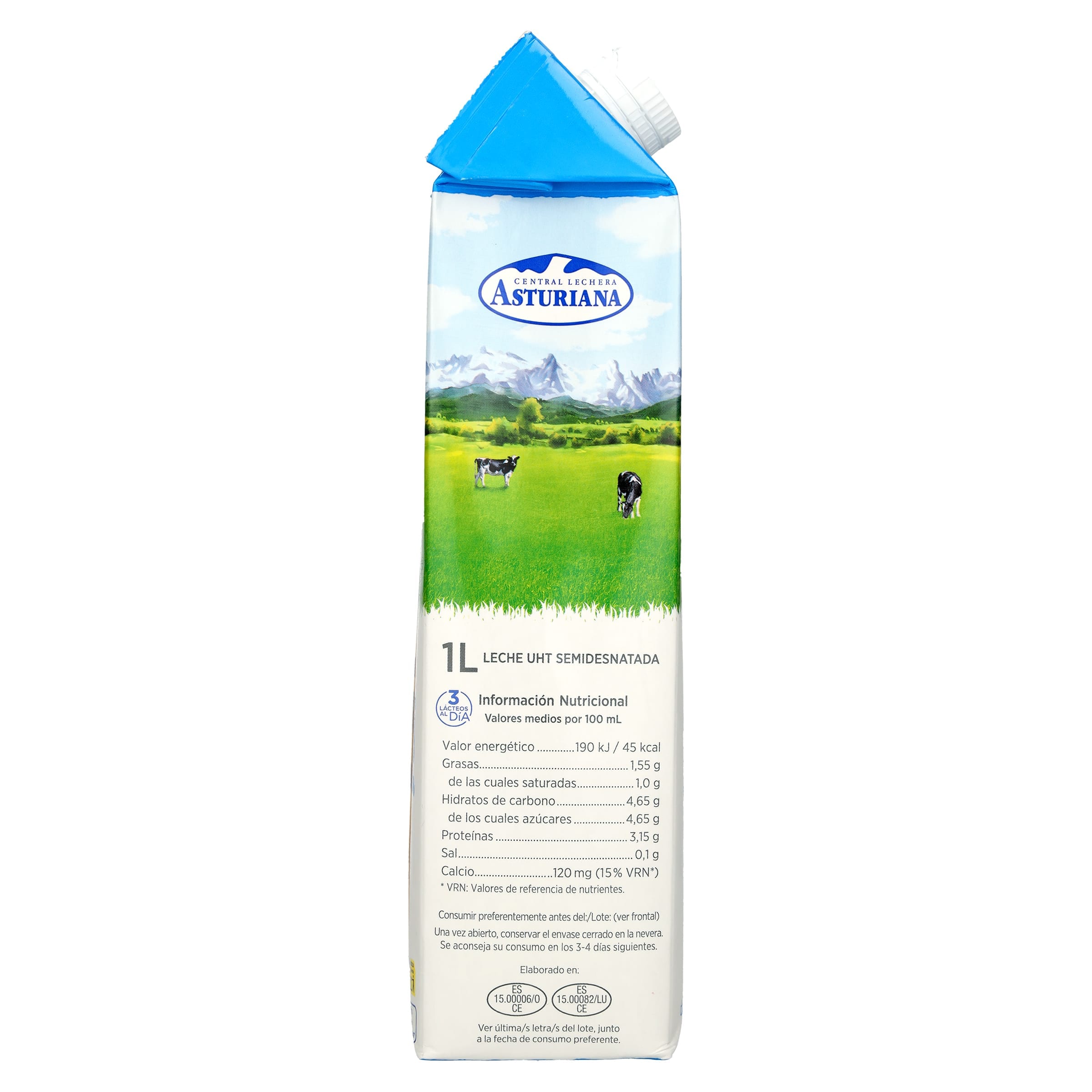 Leche semidesnatada Asturiana 1 L