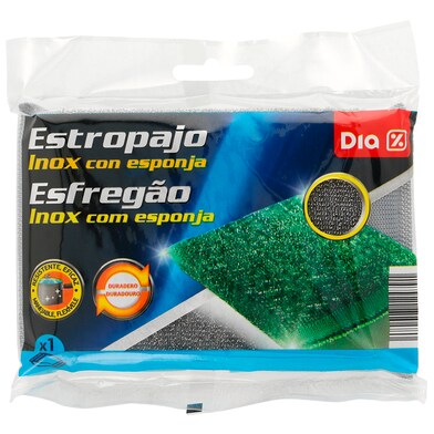 Estropajo inox con esponja Dia bolsa 1 unidad-0 Estropajo inox con esponja Dia bolsa 1 unidad-0