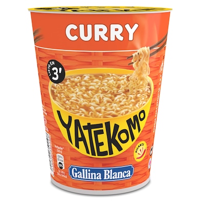 Fideos orientales curry Gallina Blanca Yatekomo vaso 61 g-0