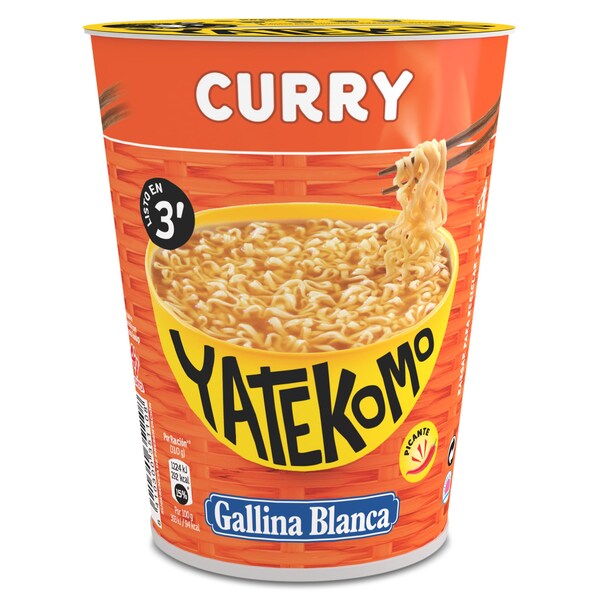 Fideos Orientales Curry Gallina Blanca Yatekomo Vaso 61 Gr.