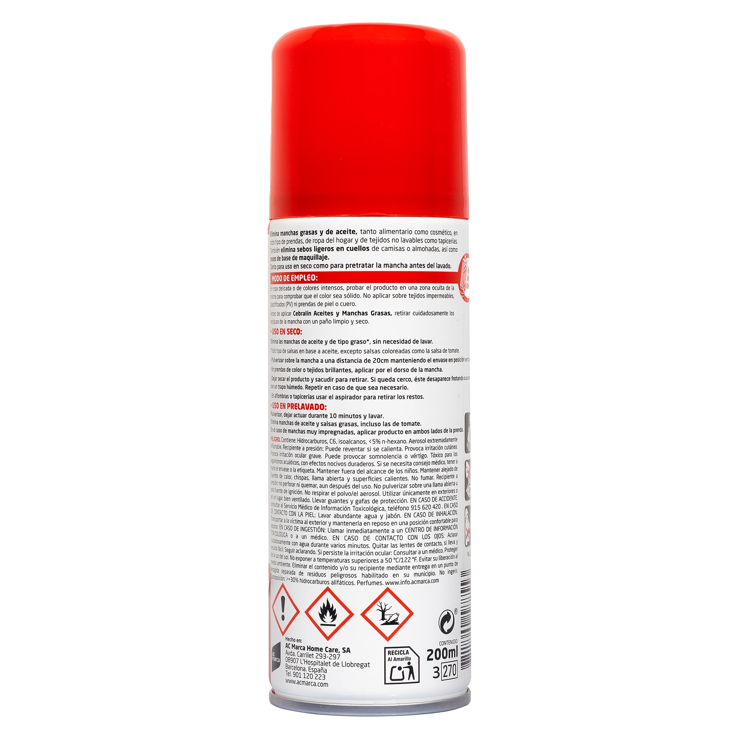 Quitamanchas en seco Cebralin 200 ml