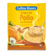 Sopa de pollo con maravilla Gallina Blanca sobre 85 g