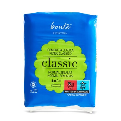 Compresas clásica normal sin alas Bonté Everyday de Dia bolsa 20 unidades-0 Compresas clásica normal sin alas Bonté Everyday de Dia bolsa 20 unidades-0