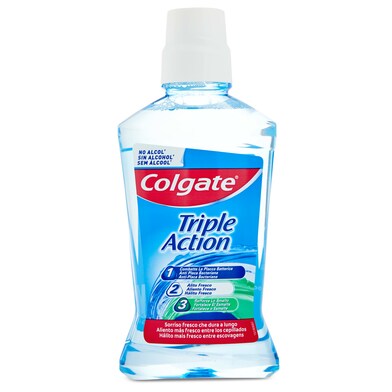 Enjuague bucal antibacterias Colgate Triple Action botella 500 ml-0 Enjuague bucal antibacterias Colgate Triple Action botella 500 ml-0