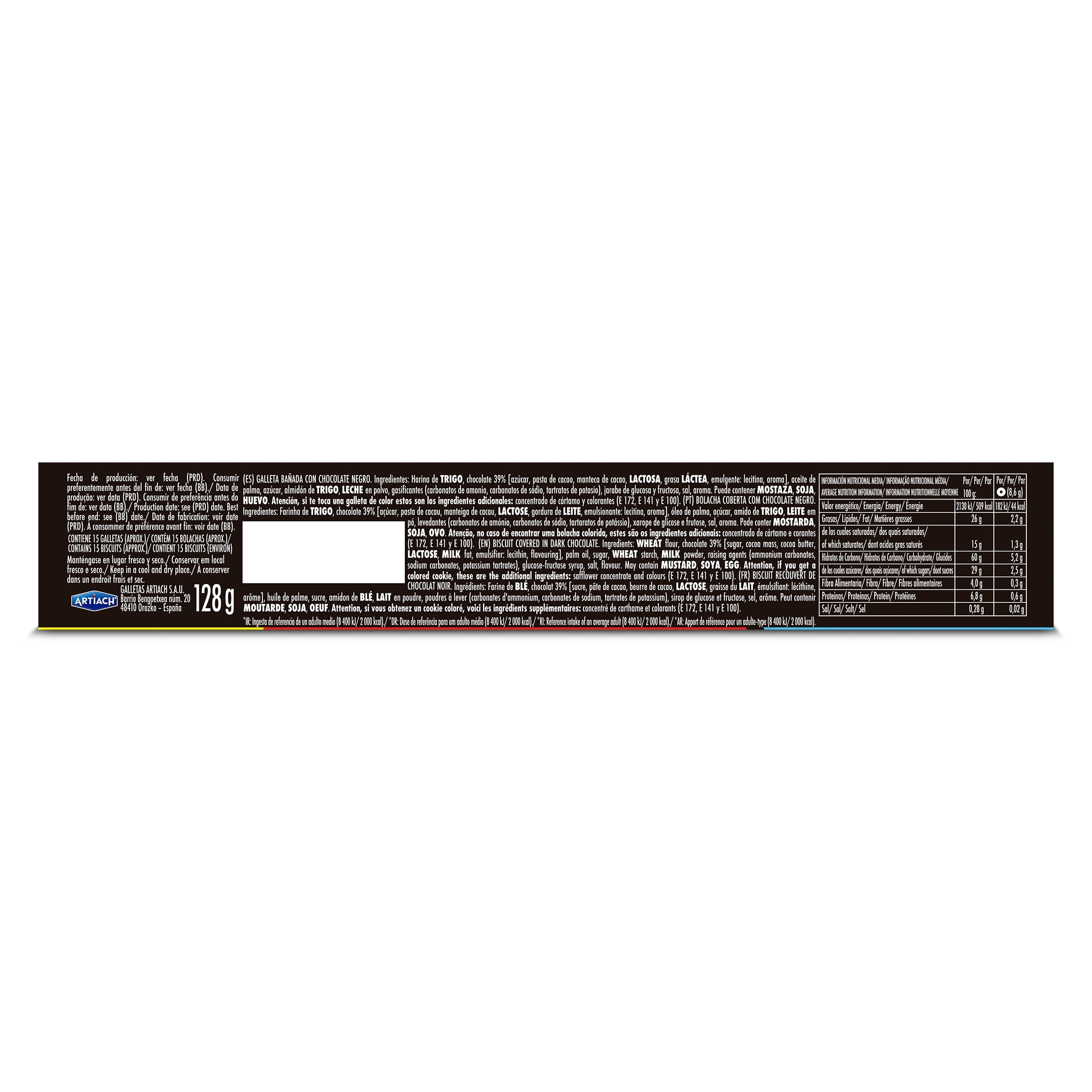 Roscos de galleta con chocolate negro Artiach Filipinos 93 g + 35 g