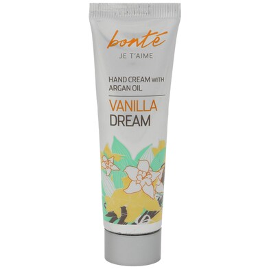 Crema de manos vainilla con aceite de argán Bonté Je t'aime tubo 30 ml-0