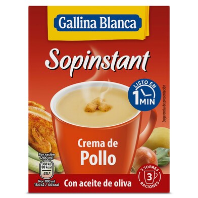 Crema de pollo con picatostes Gallina Blanca Sopinstant caja 63 g-1 Crema de pollo con picatostes Gallina Blanca Sopinstant caja 63 g-1
