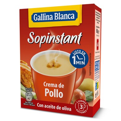 Crema de pollo con picatostes Gallina Blanca Sopinstant caja 63 g-0