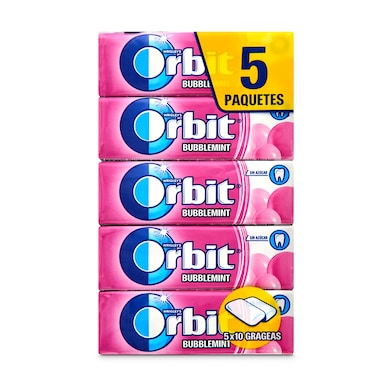 Chicles sabor bubblemint sin azúcar Orbit bolsa 5 unidades-0