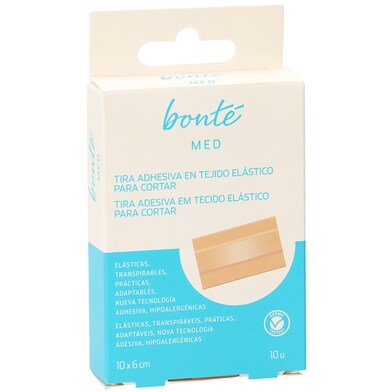 Tira adhesiva en tejido elástico para cortar 10 x 6 cm Bonté Med de Dia caja 10 unidades-0 Tira adhesiva en tejido elástico para cortar 10 x 6 cm Bonté Med de Dia caja 10 unidades-0