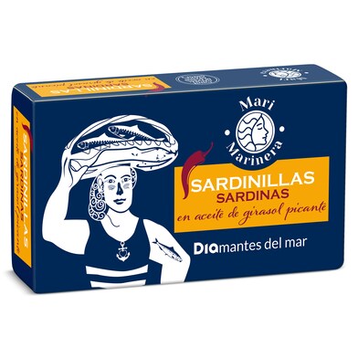 Sardinillas en aceite picante Mari Marinera de Dia lata 62 g-0 Sardinillas en aceite picante Mari Marinera de Dia lata 62 g-0
