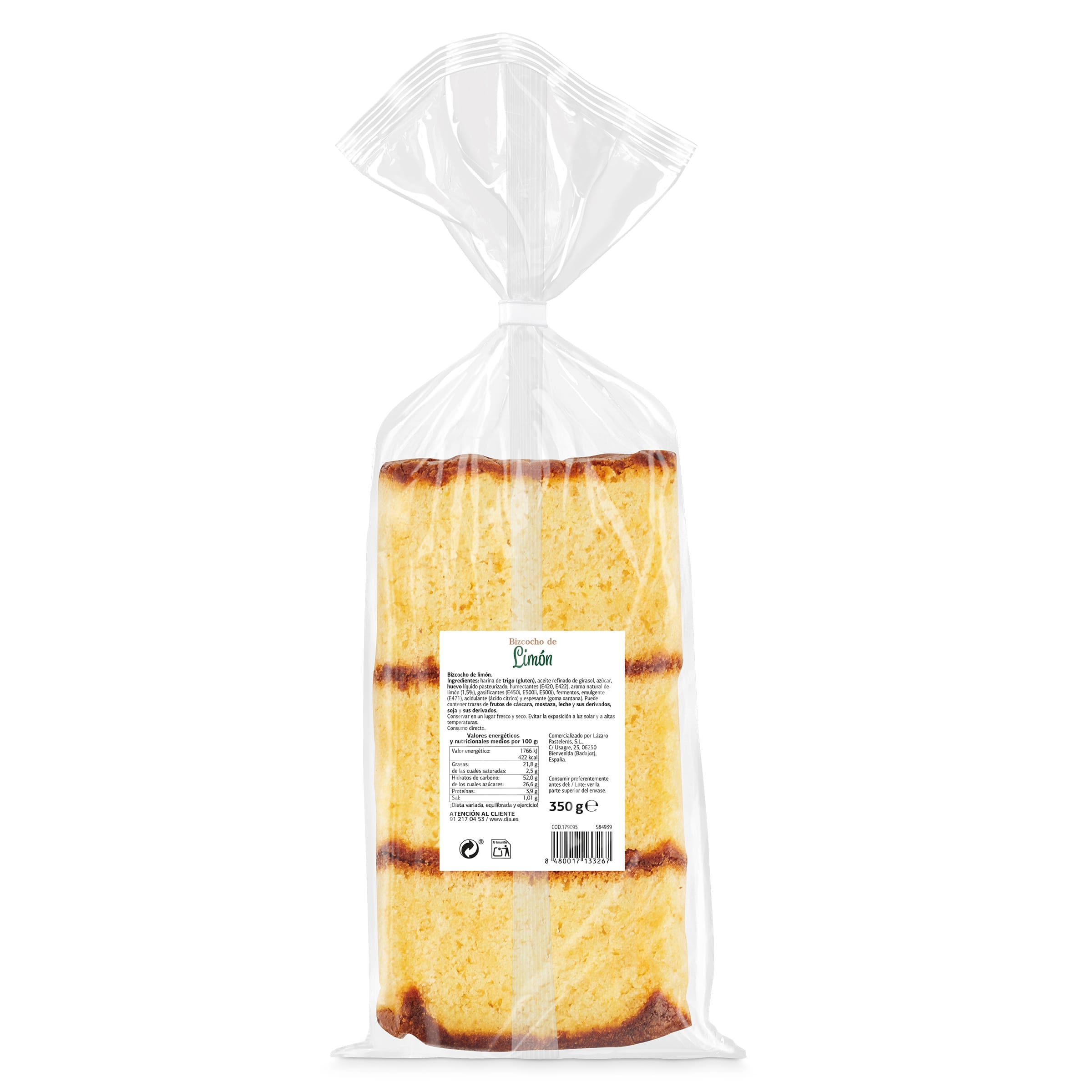 Bizcocho de limón El Molino de Dia 350 g