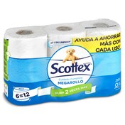 Papel higiénico megarrollo Scottex bolsa 6 unidades