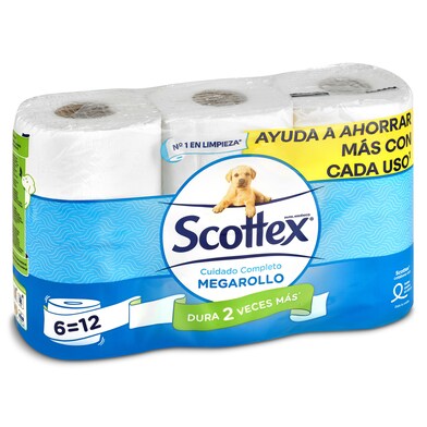 Papel higiénico megarrollo Scottex bolsa 6 unidades-0