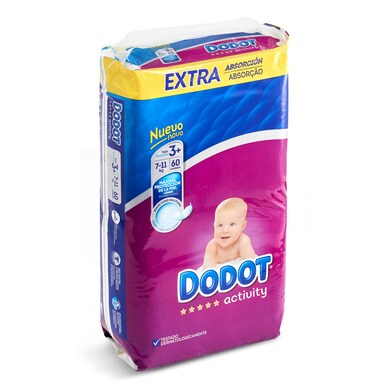 Pañales 7-11 kgs talla 3 Dodot bolsa 60 unidades-0 Pañales 7-11 kgs talla 3 Dodot bolsa 60 unidades-0