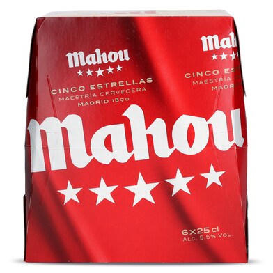 Cerveza Mahou 5 Estrellas botella 6 x 25 cl-1