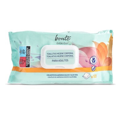 Toallitas higiene corporal grandes para adultos Bonté Everyday de Dia bolsa 60 unidades-0