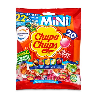 Mini caramelos con palo varios sabores Chupa Chups bolsa 120 g-0