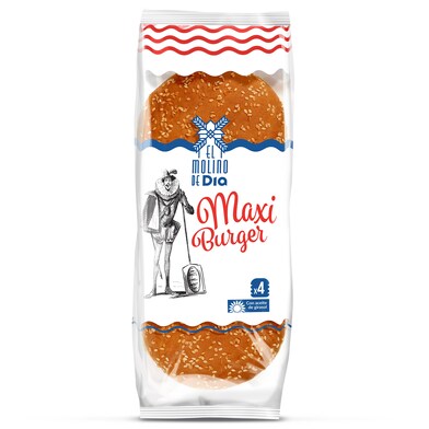 Pan de hamburguesa maxi El molino de Dia bolsa 300 g-0