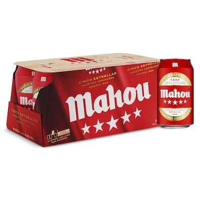Cerveza Mahou 5 Estrellas pack 8 x 33 cl-0 Cerveza Mahou 5 Estrellas pack 8 x 33 cl-0