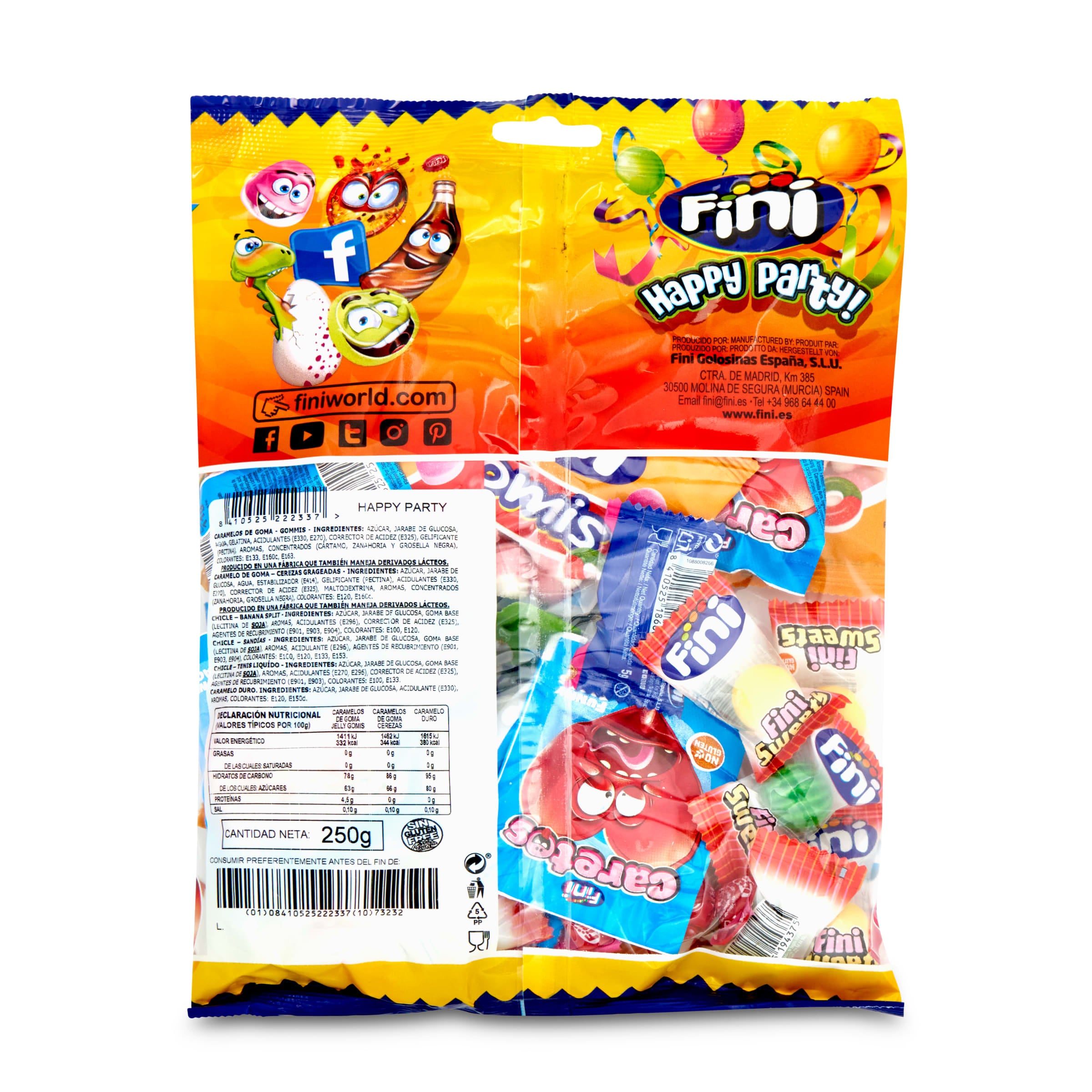 Bolsa de golosinas happy party Fini 250 g