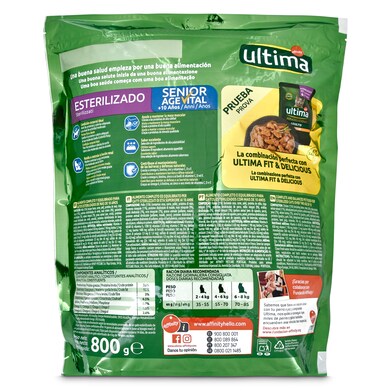 Alimento para gatos senior esterilizados ULTIMA BOLSA 800 GR-1 Alimento para gatos senior esterilizados ULTIMA BOLSA 800 GR-1