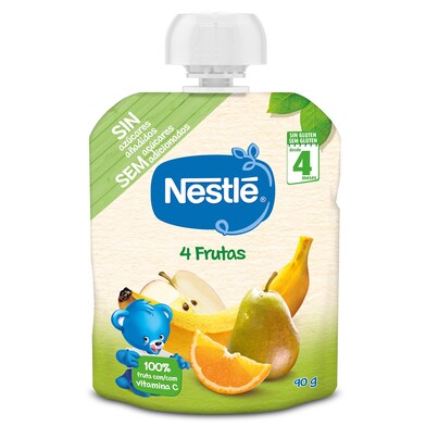 Puré de frutas de pera, manzana, naranja y plátano Nestlé bolsa 90 g-0 Puré de frutas de pera, manzana, naranja y plátano Nestlé bolsa 90 g-0