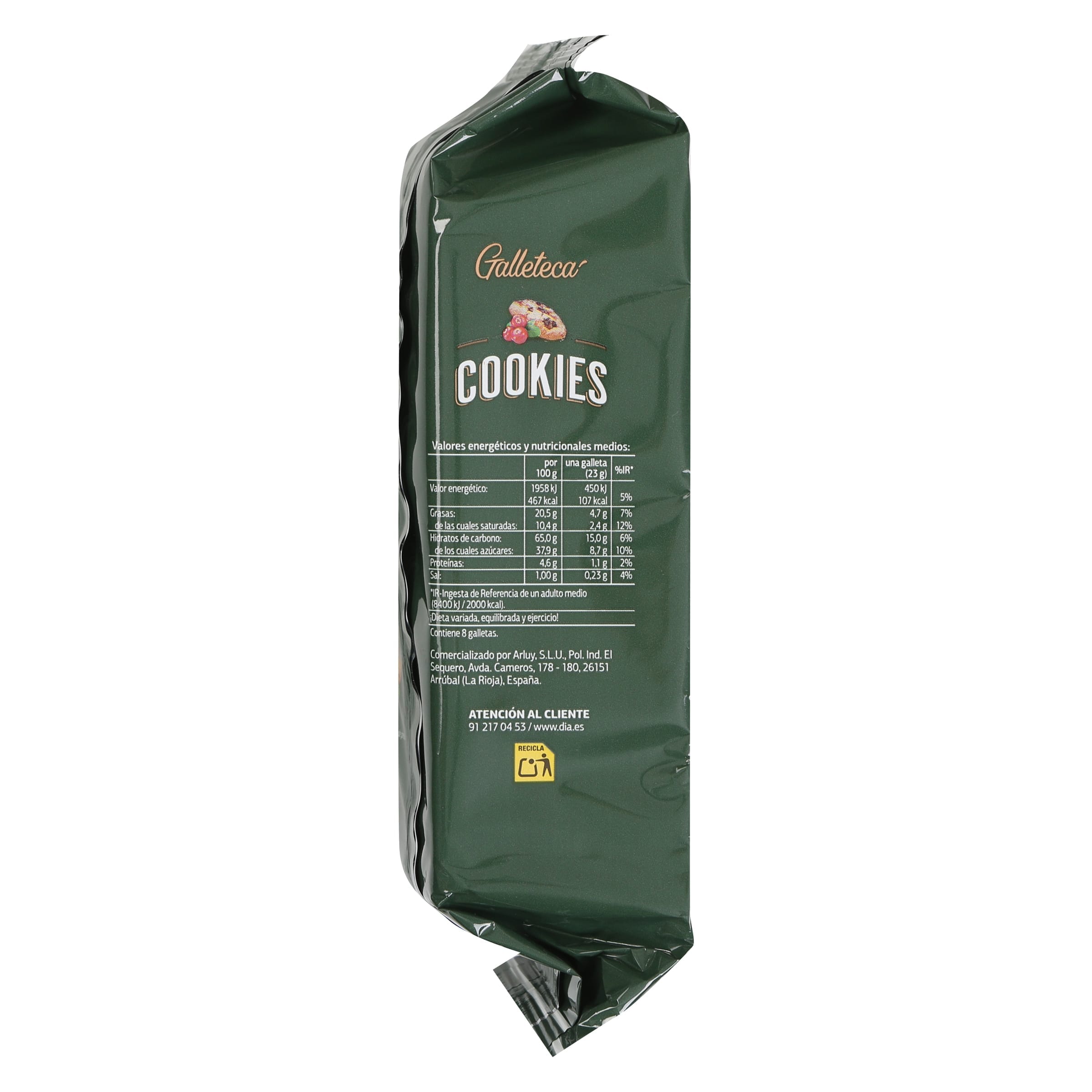 Galletas con arándanos y chocolate blanco Galleteca de Dia 184 g