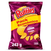 Patatas fritas onduladas sabor a jamón Ruffles bolsa 275 g